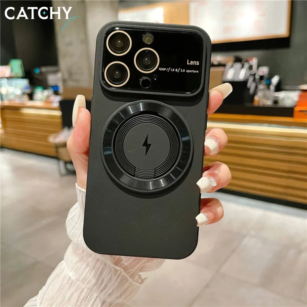 Big Camera Magnetic Metal Ring iPhone Case