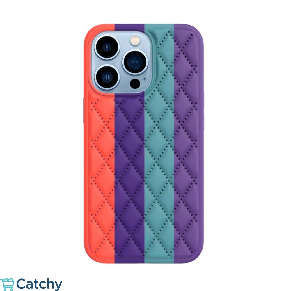 iPhone Rhombus Rainbow Silicone Case